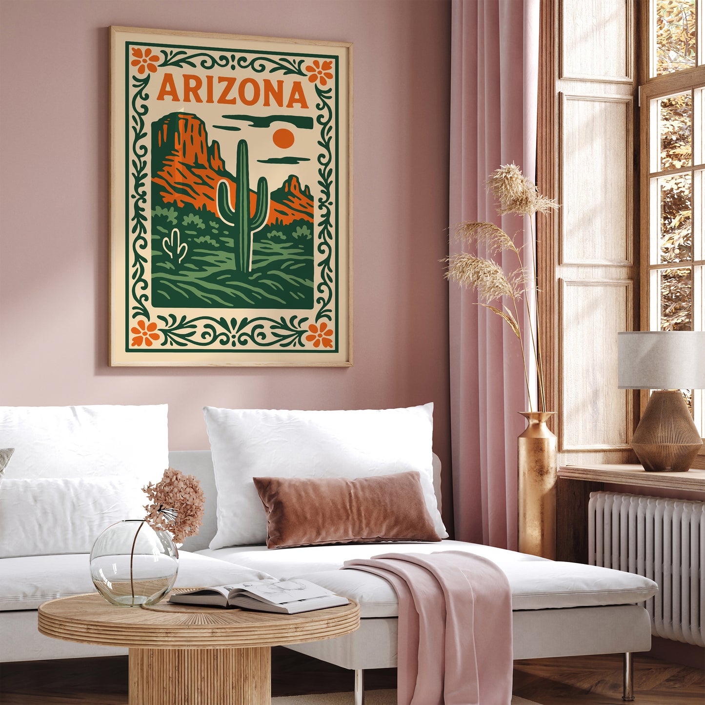 Arizona Travel Poster - Green Landscape Art Print