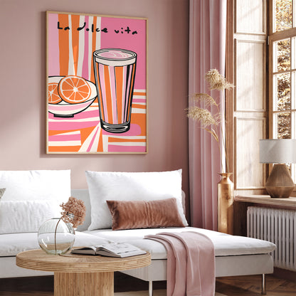 La Dolce Vita Pink Kitchen Art Print 2024