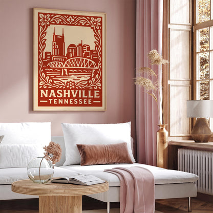 Nashville Tennessee Poster - Travel Cityscape Wall Art