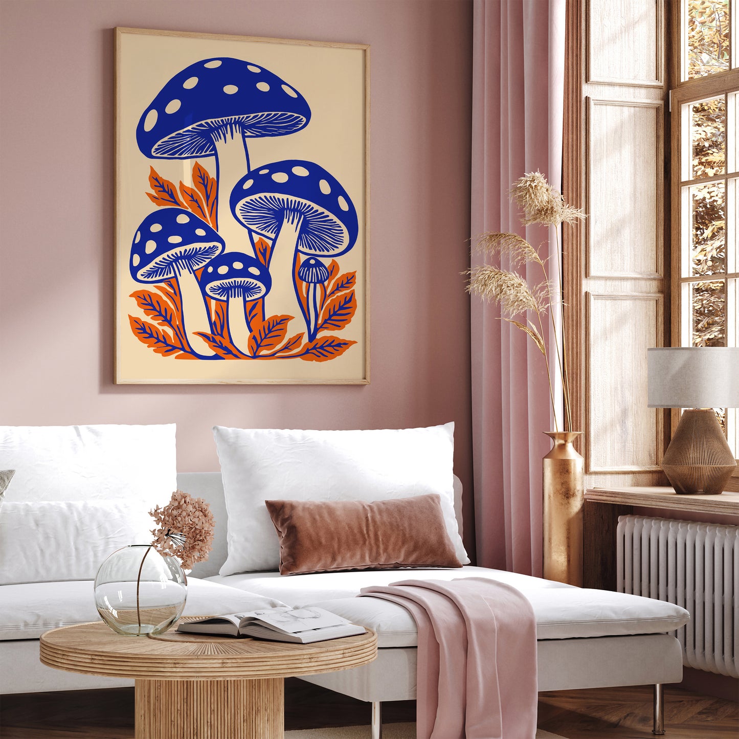 Blue Mushrooms Poster 2025