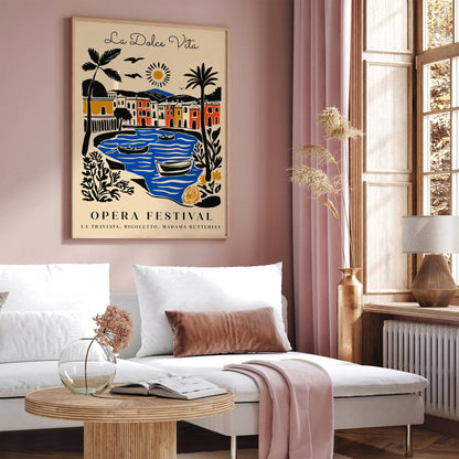 La Dolce Vita Italian Opera Poster – Festival Wall Art Decor