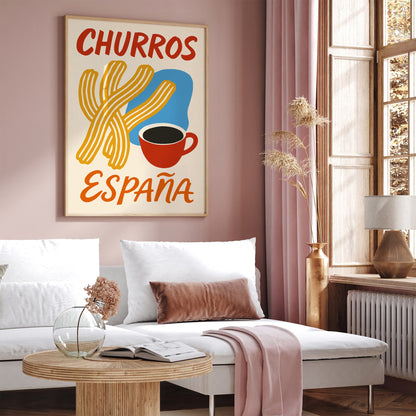 Churros Espana Food Art Print for Kitchen Wall Decor