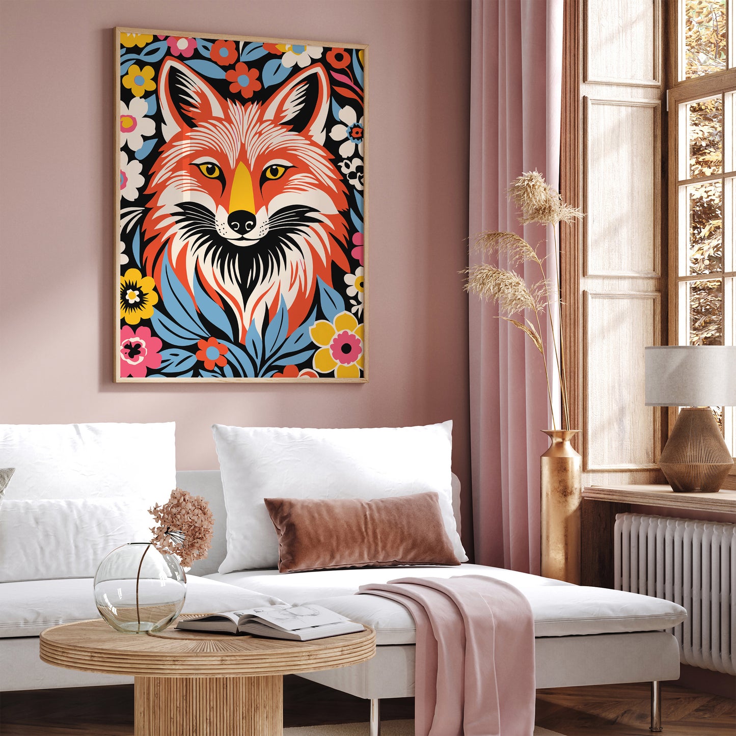 Colorful Boho Chic Fox Art Print