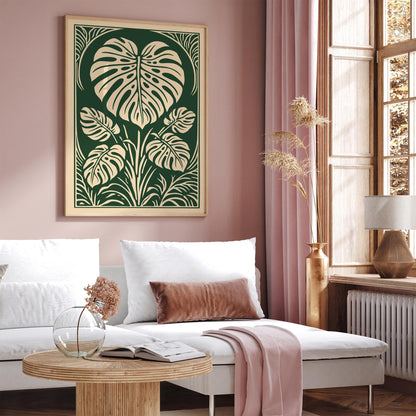 Vintage Monstera Leaf Poster