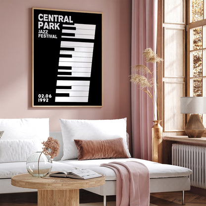 Minimalist Central Park Jazz Festival 1992 Poster