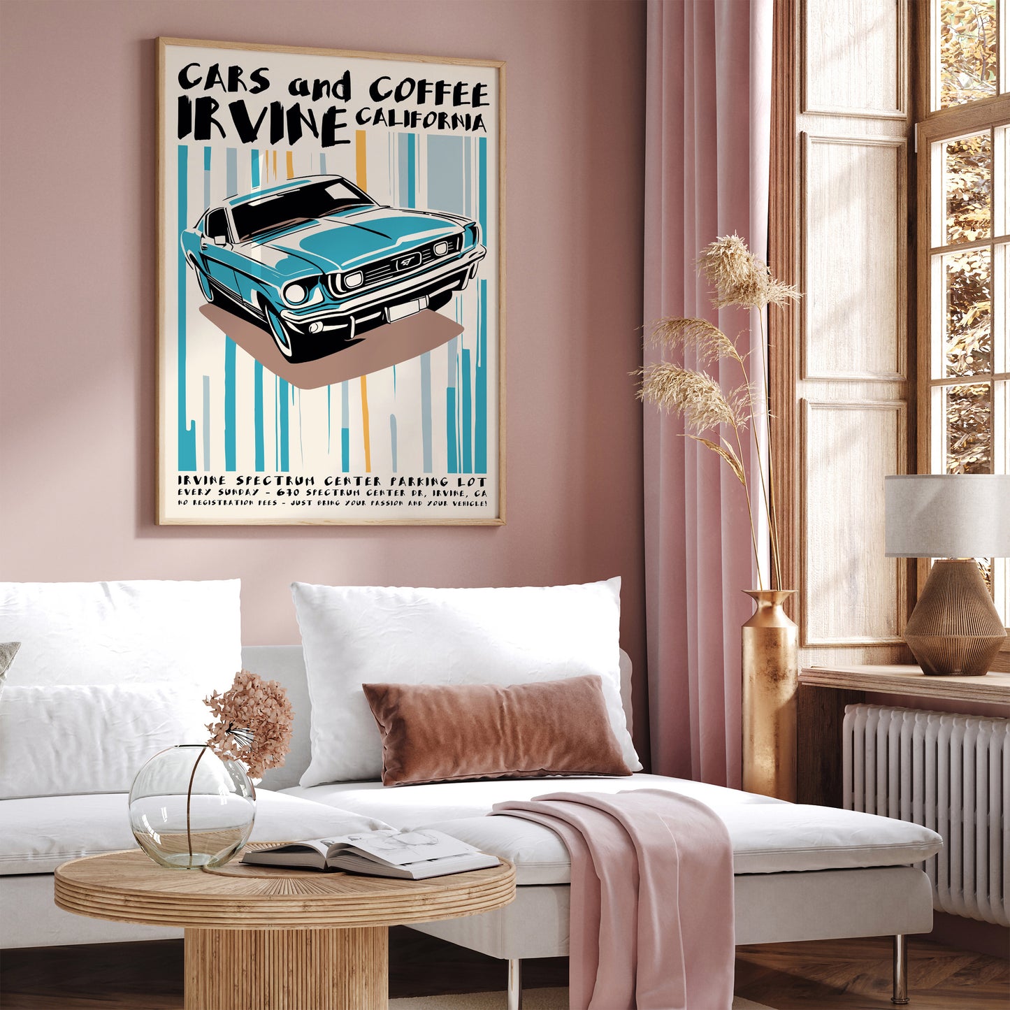 Cars and Coffee Retro Poster