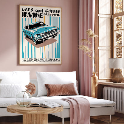 Cars and Coffee Retro Poster