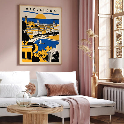 Barcelona Cityscape Landscape Poster