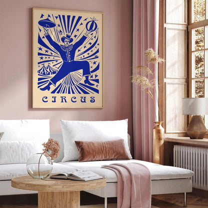 Indigo Blue Circus Vintage Festival Poster