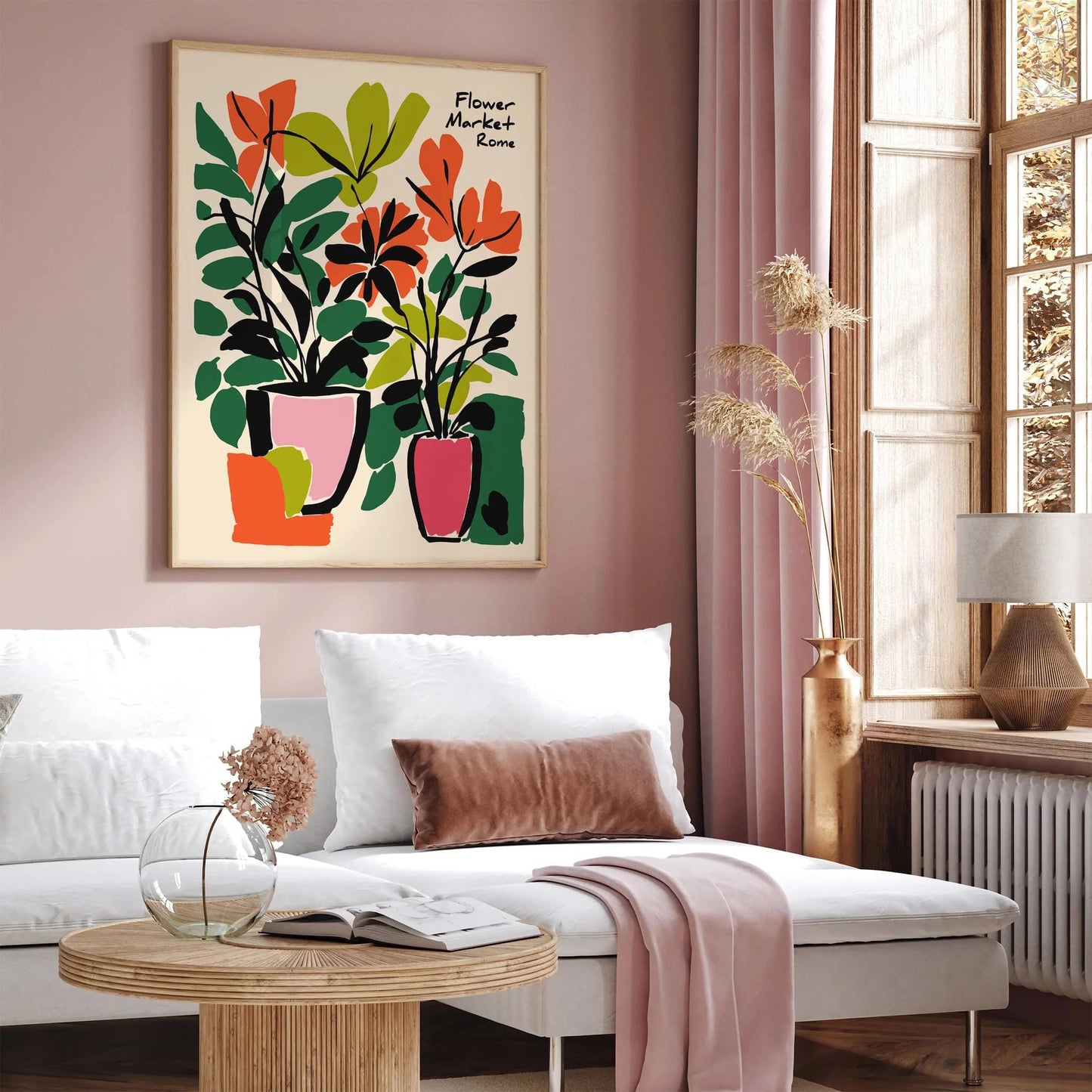 Flower Market Rome Eclectic Art Print