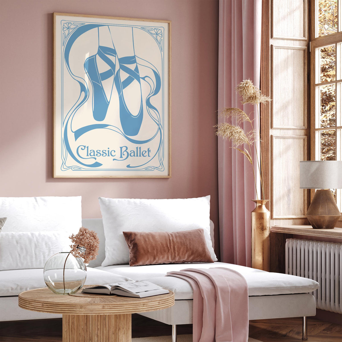 Blue Pointe Shoes Ballet Poster