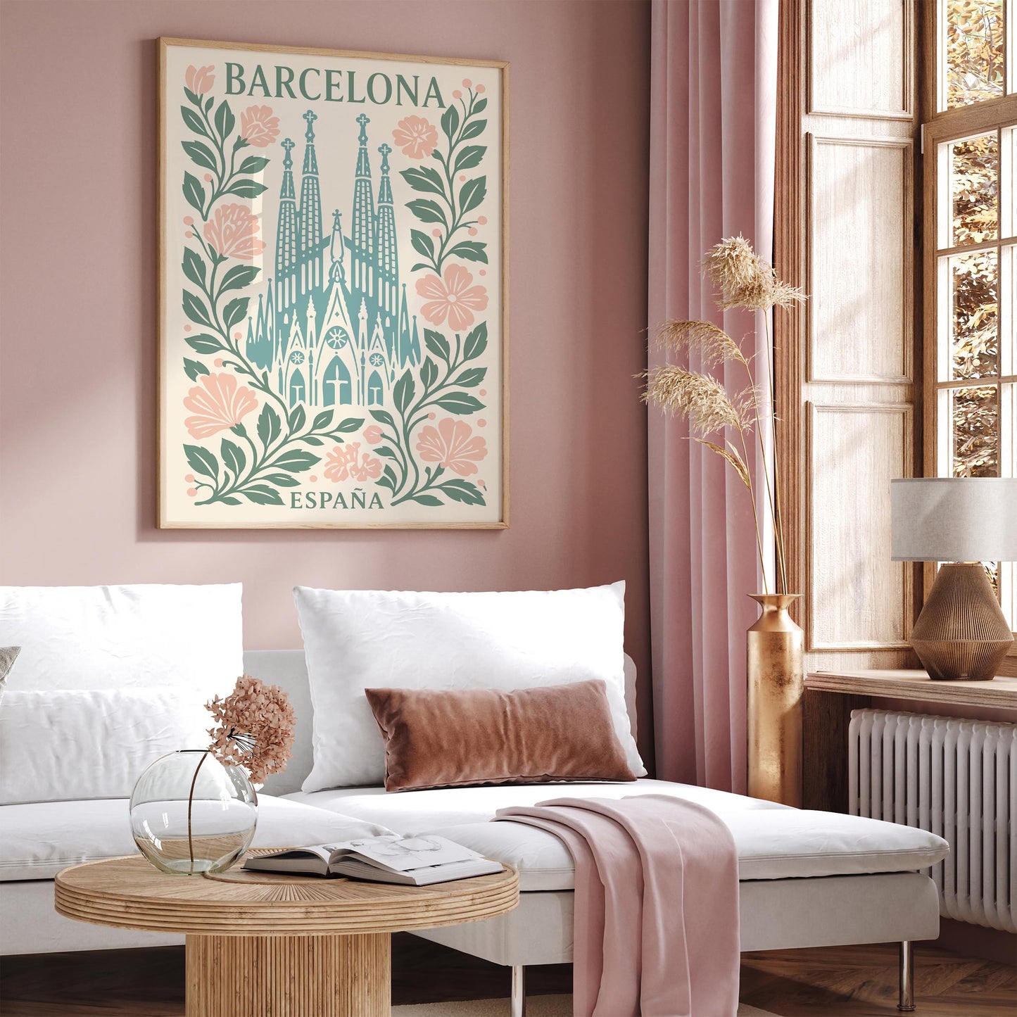 Barcelona Sagrada Familia Poster – Vintage Spain Travel Art