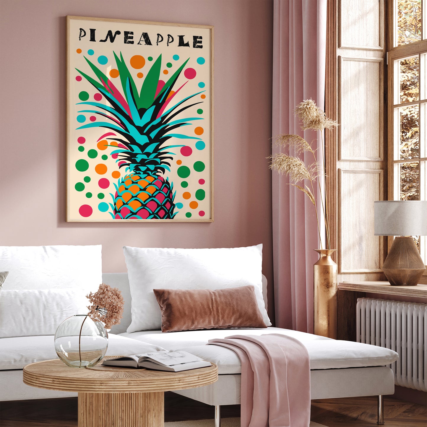 Disco Pineapple Happy Kitchen Art Print