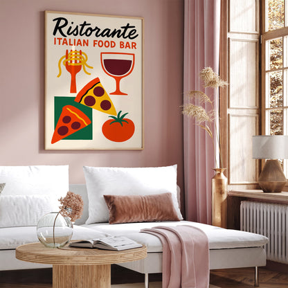 Ristorante Italian Food Bar Retro Poster
