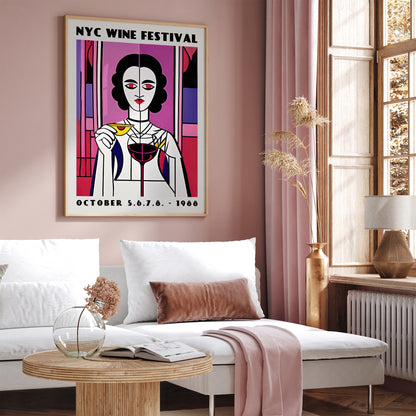 NYC Wine Festival Art Deco Poster