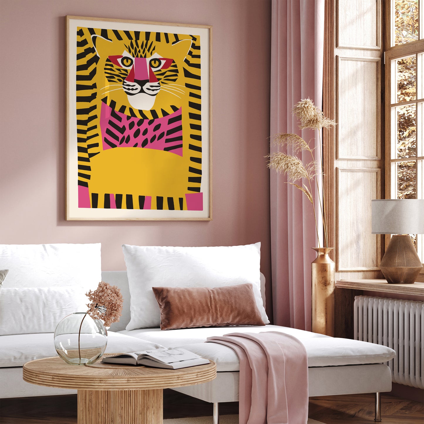 Cute Jungle Cat Paper Cutouts Poster