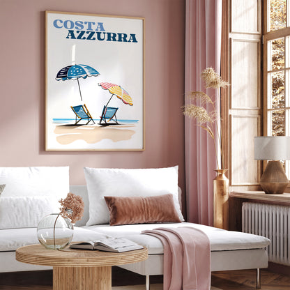 Costa Azzurra Travel Poster