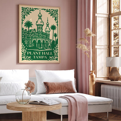 Plant Hall Tampa Vintage Travel Poster