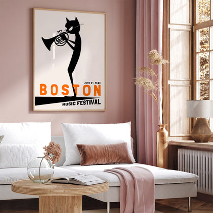 Boston Music Festival 1993 Retro Poster