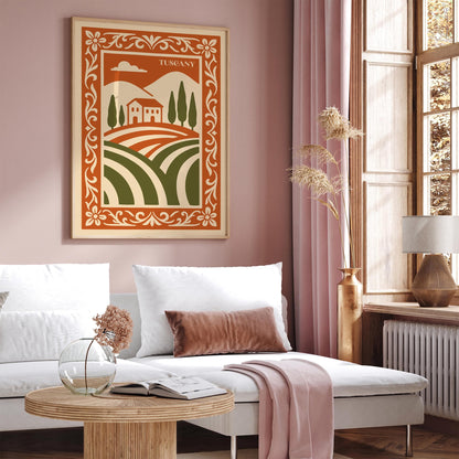 Tuscany Landscape Poster - Italy Travel Wall Art Print