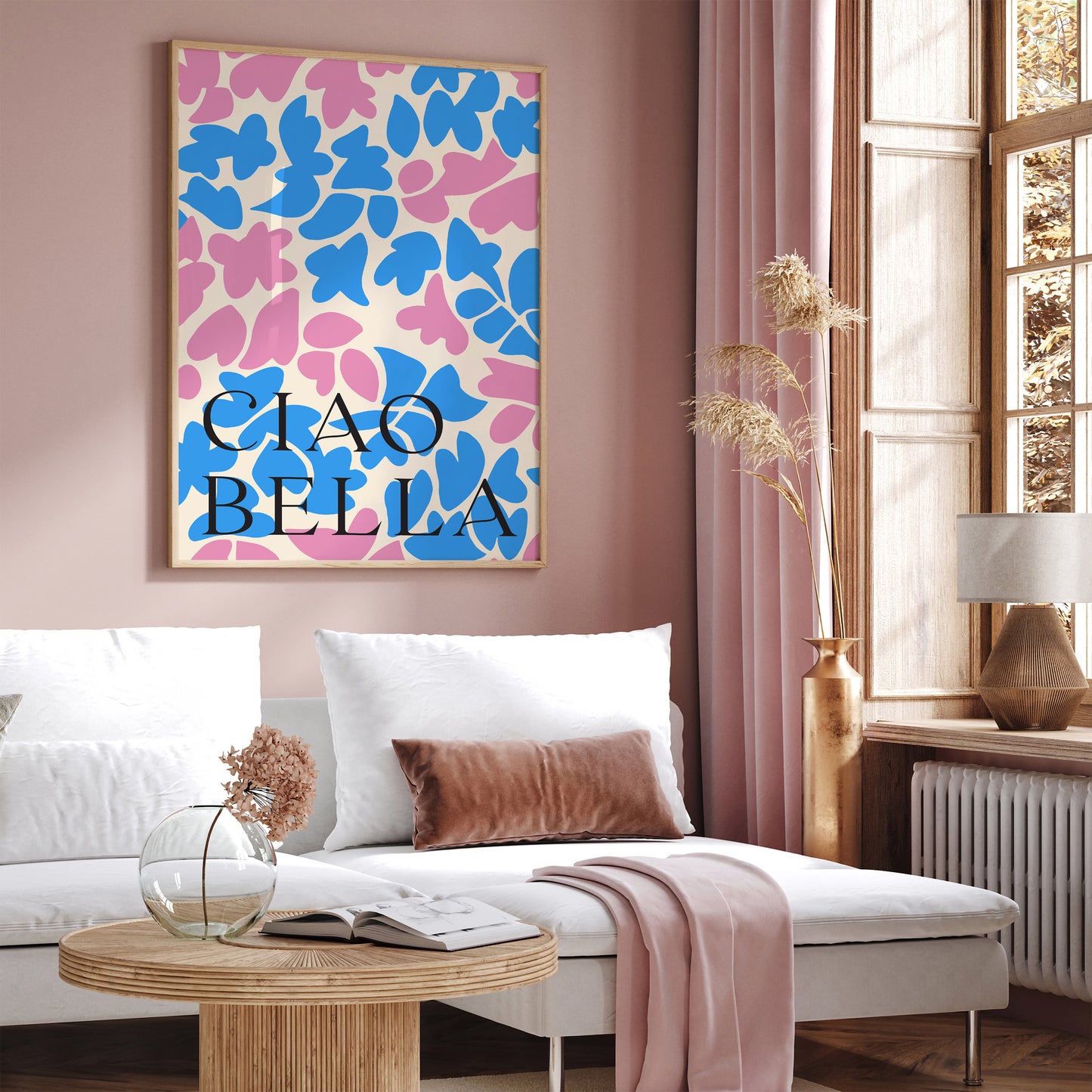 Ciao Bella Blue Pink Pop Art Poster