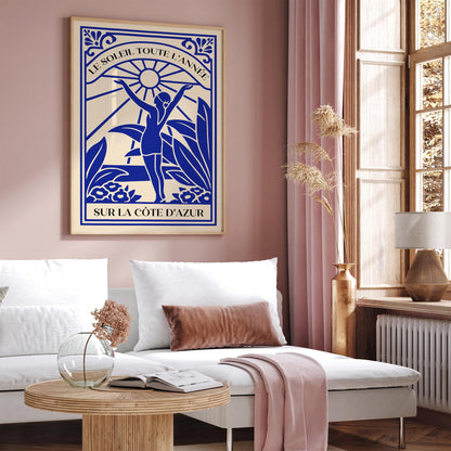 Côte d’Azur Travel Poster Art - Retro French Riviera Print