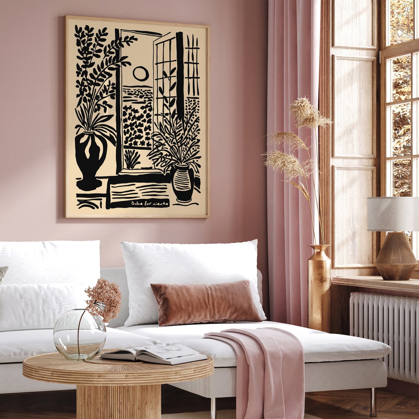 Dolce far Niente Black Ink Style Poster