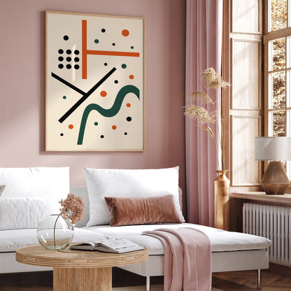 Mid Century Modern Abstract Minimalist Art Print