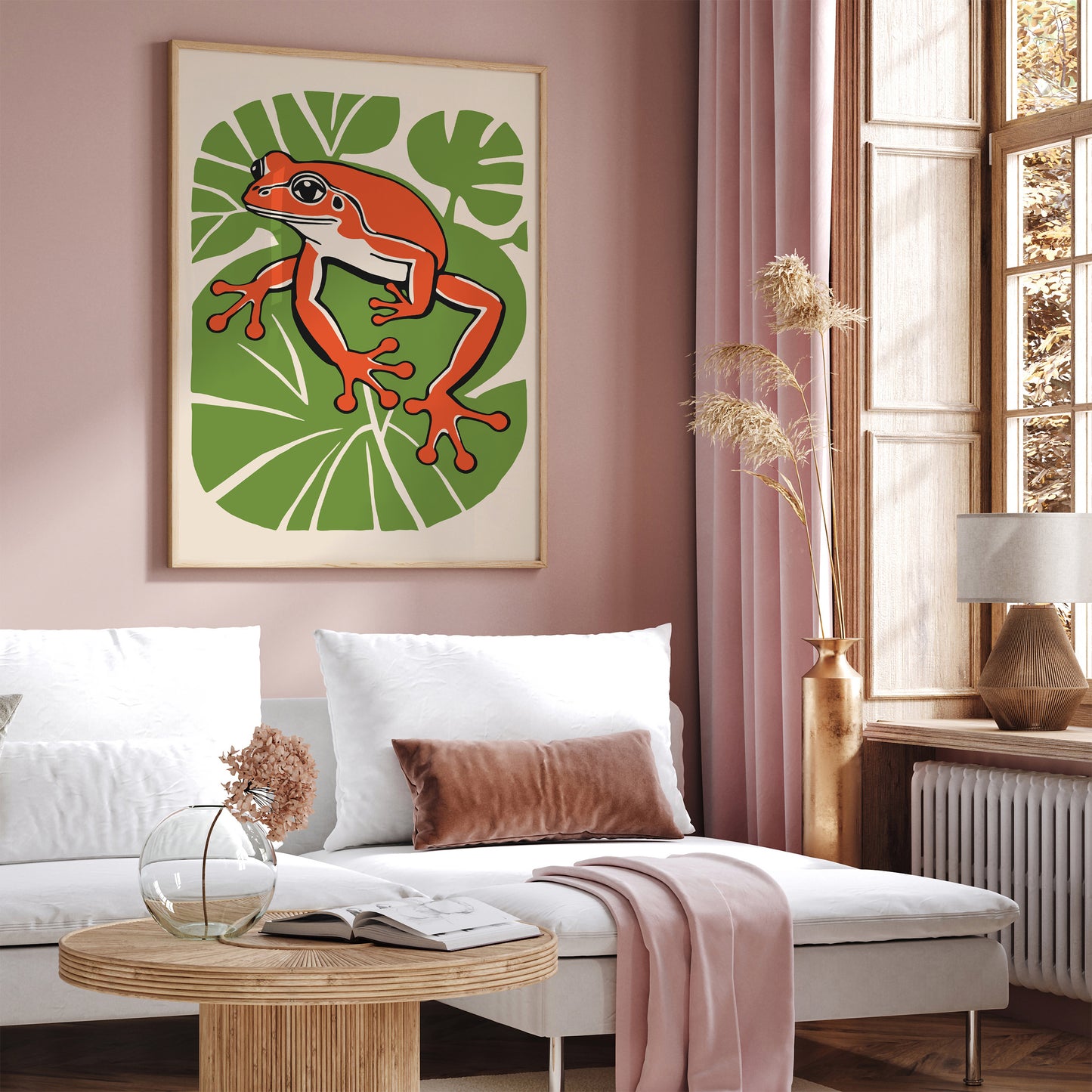 Retro Green Frog Wall Art