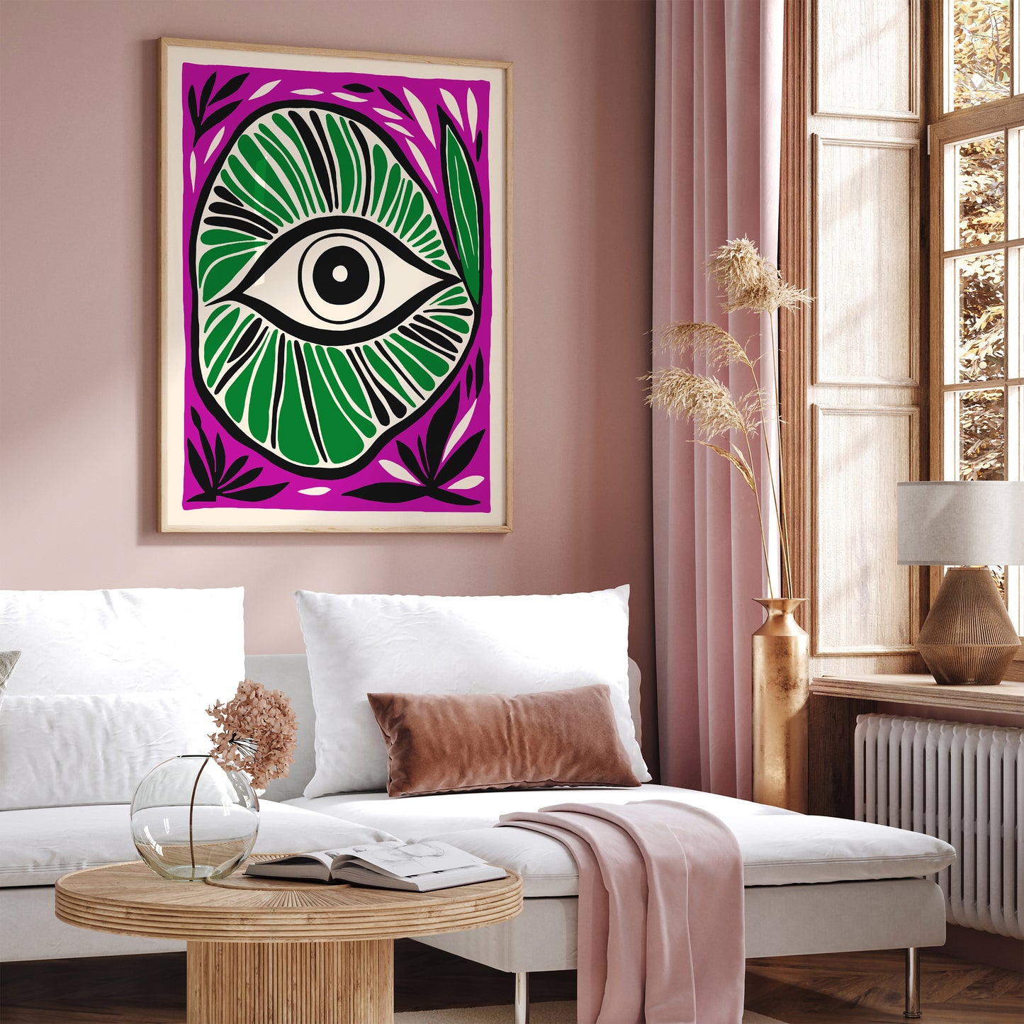 Green Eye Groovy Abstract Wall Art 2024