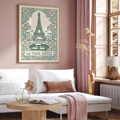 Eiffel Tower Paris Poster – Vintage Travel Wall Art