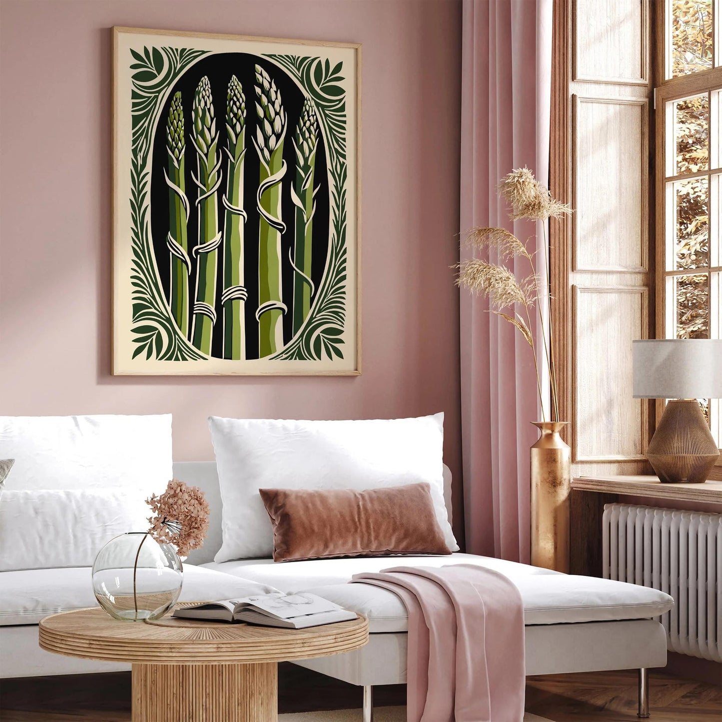 Asparagus Rococo Style Kitchen Wall Art Poster