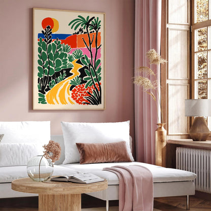 Colorful Tropical Landscape Art Print