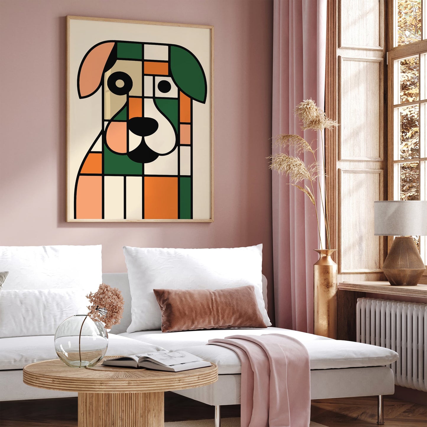 Bauhaus Dog Poster - Modern Minimalist Animal Wall Art
