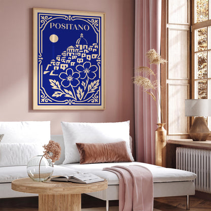 Positano Blue Landscape Poster