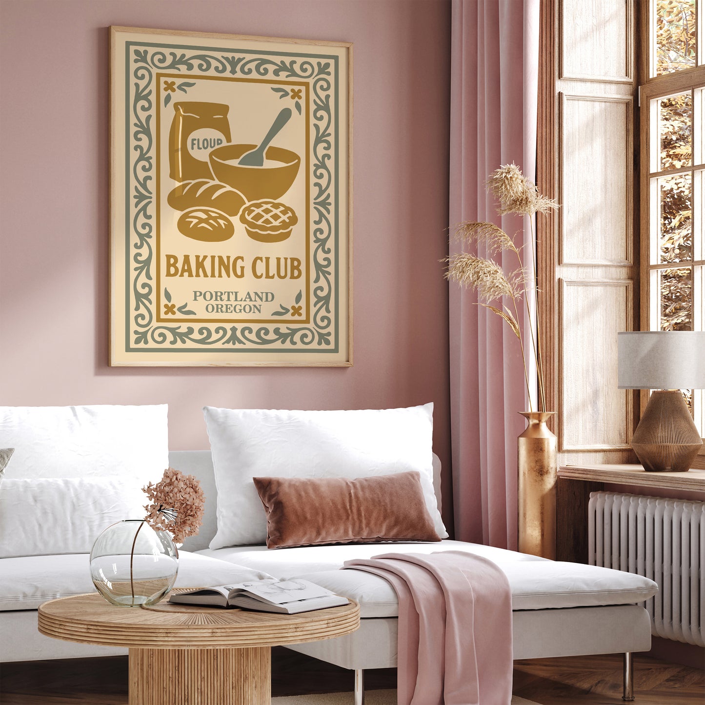 Baking Club Portland Oregon Poster - Kitchen Wall Art