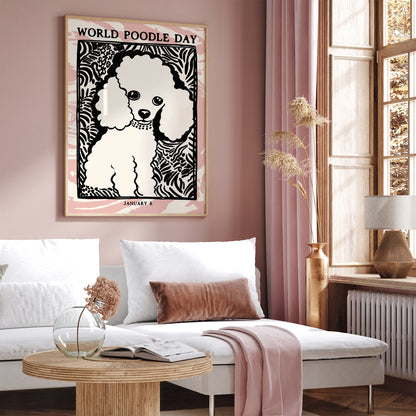 World Poodle Day Vintage Poster