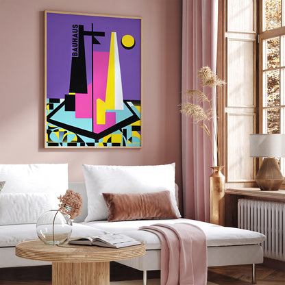 Bauhaus Purple Shapes Poster