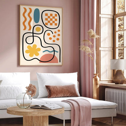 Mid Century Modern Retro Abstract Poster