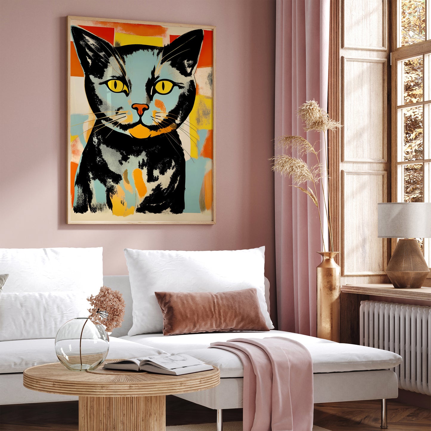 Lithography Cat Retro Poster