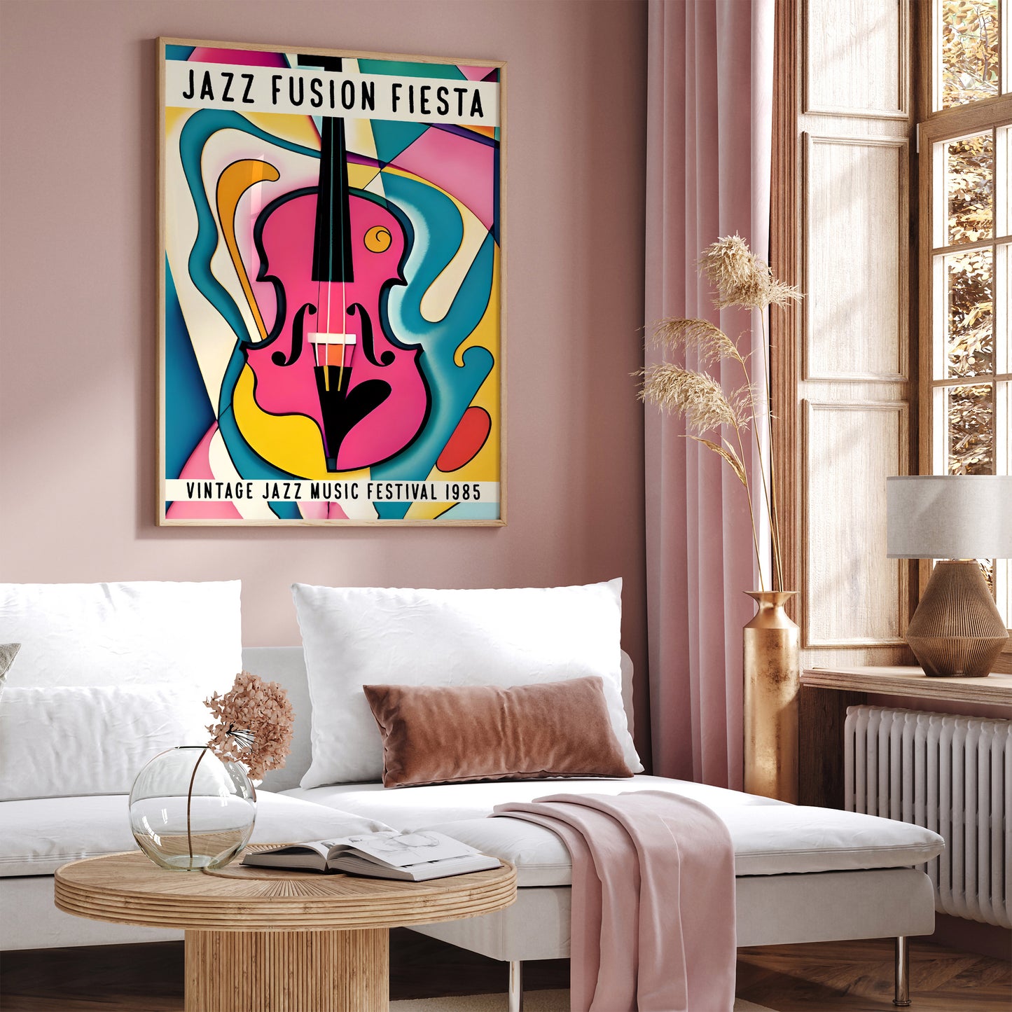 Jazz Fiesta Colorful Violin Poster