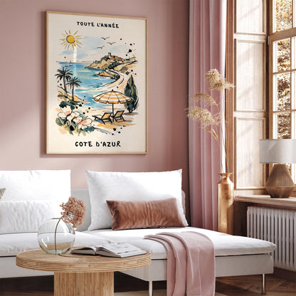 Côte d’Azur Poster – French Riviera Travel Wall Art