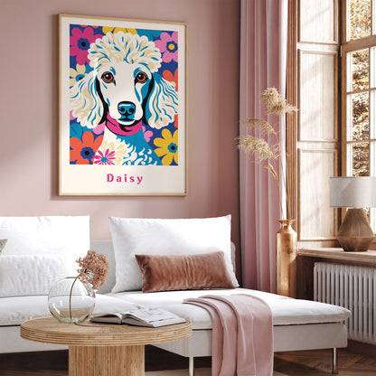 Daisy Cute Poodle Dog Art Print