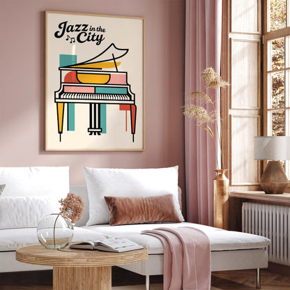 Jazz In The City Poster - Urban Music Wall Art
