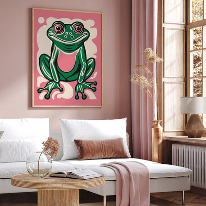 Funny Cute Pink Frog 2024 Poster