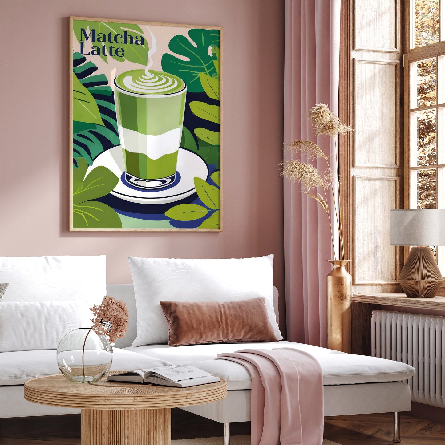 Matcha Latte Drink Green Poster