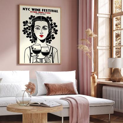 NYC Wine Festival 1999 Retro Poster