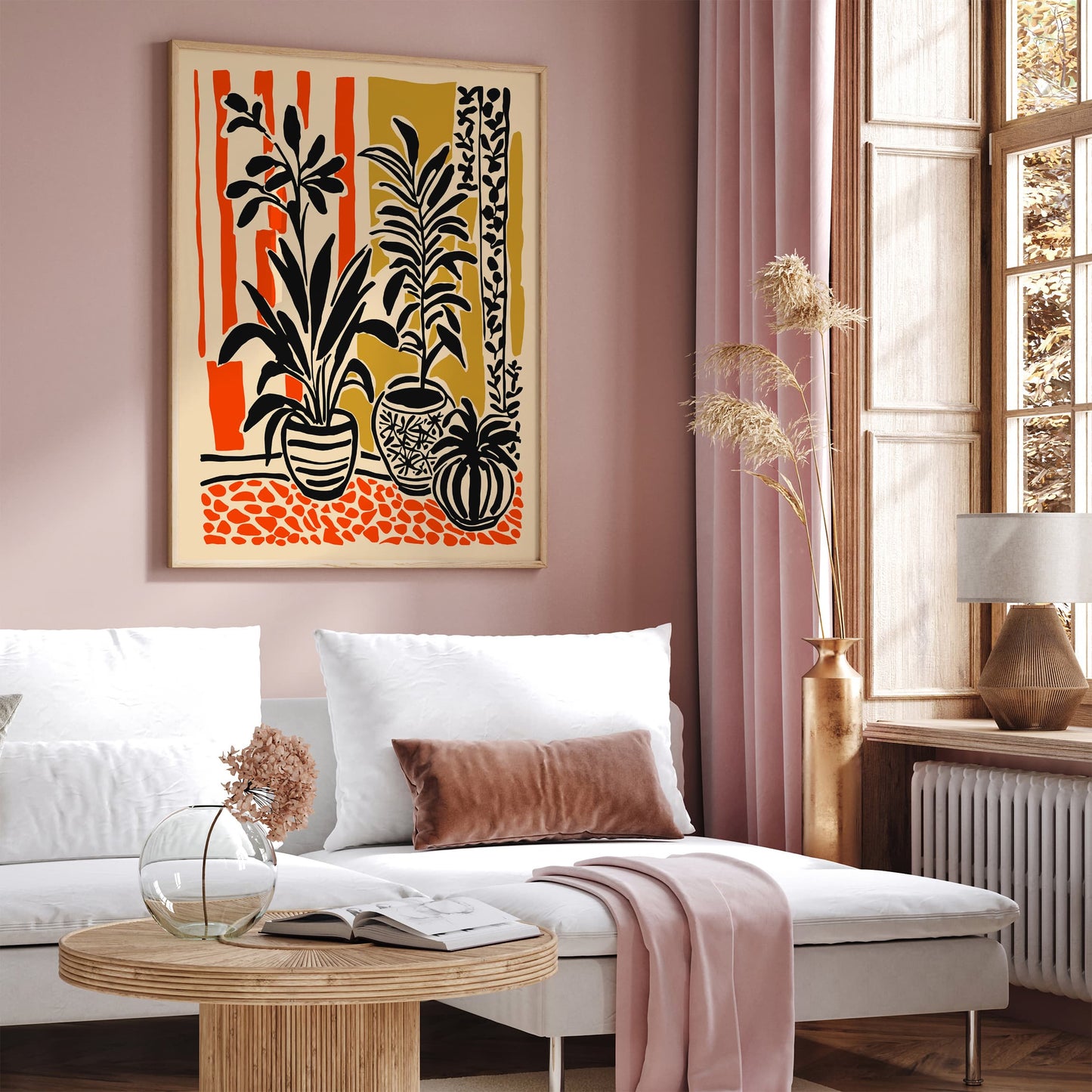 Still Life Plant Poster - Retro Black Ink Botanical Wall Art