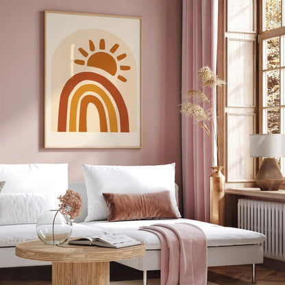 Boho Chic Rainbow & Sun Poster