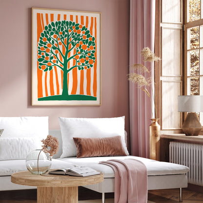 Orange Tree Kitchen Wall Art Decor